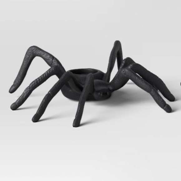 Halloween Spider Candle Holder Black